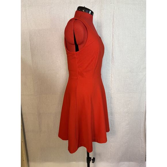 Express Womens Sun Dress Sz Medium Red A Line Knee Length Sleeveless D189 - Picture 7 of 14